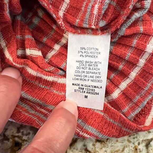 NWT Francesca's Alya Cinnamon/Coral Striped Button Dress - Picture 8 of 8